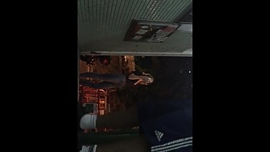 Guy wanks by alleyway and gets caught by teen