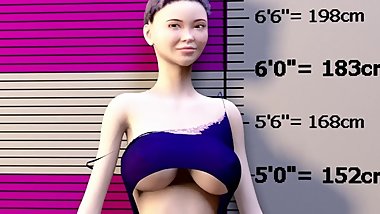 Girl Growing into Very Tall Woman with Huge Boobs
