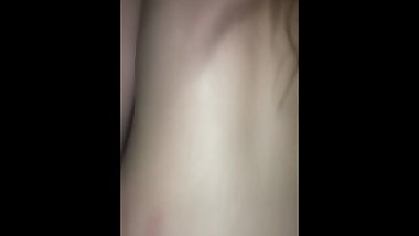 Petite teen rides reverse cowgirl