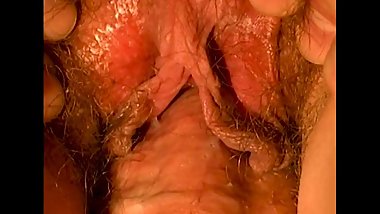 Hairy teen quickly messy creampie close up