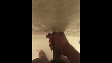 Black Teen Jerks His Big Dick Till He Cum