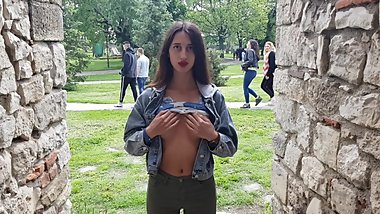 Public demonstration of boobs on the street