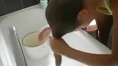 anna forward washing hair
