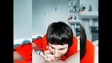 Charlotte Candy Giving Smooth Blowjob