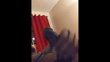 Ebony teen late night cumshot...