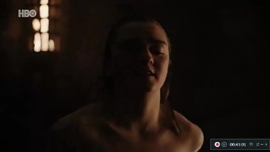 Arya Stark (Maisie Willians) Primeira Cena de Sexo Game of Thrones 8 2019