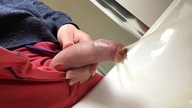 Teenager pisses into sink