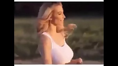 Busty blonde in slow motion