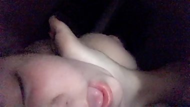 Choked by feet while getting ass pounded