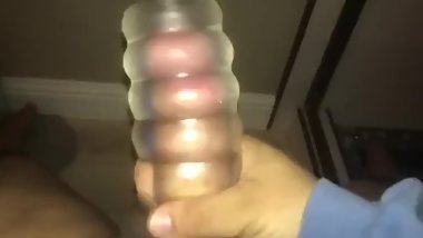 Couldnâ€™t Help Myself . Young Latino stud Pocket Pussy till he bust