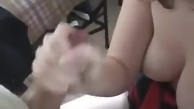 Brunette blows cock