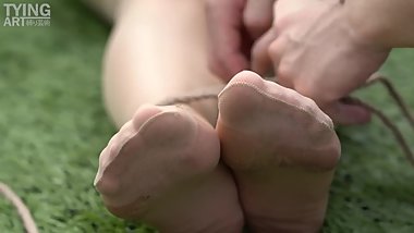Nylon tickle on the playground