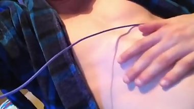 MOTHERFUCKER STROKES HIS SKINNY CHEST AND HIS SMALL DICK