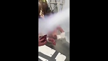 teen get washed and losing bra
