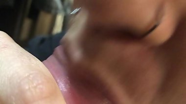 Closeup cream pie on sexy Asian teen.