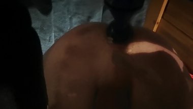 big dick twink fucks himself with thick dildo on a mirror