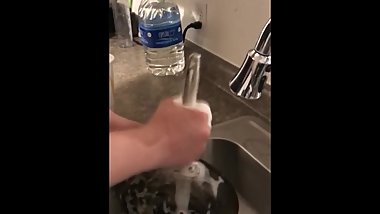 Young Teen Jerks Pole