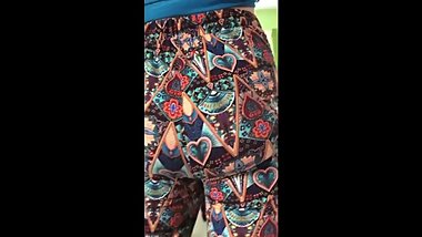 Big jiggly ass teen in baggy pants around the house