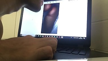 Spit on a girl and lick her pussy
