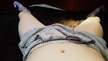 Twink playing with vibrator on their cock